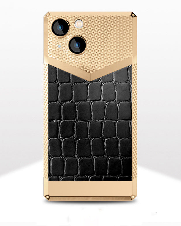 Gold Electroplated Croco Pattern Leather Luxury Cover