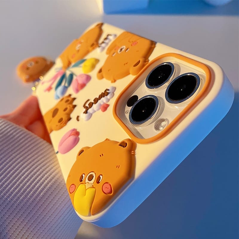 Cute 3D Bears Cover (with Bear Charm) – phone accessory by JustAndBest India