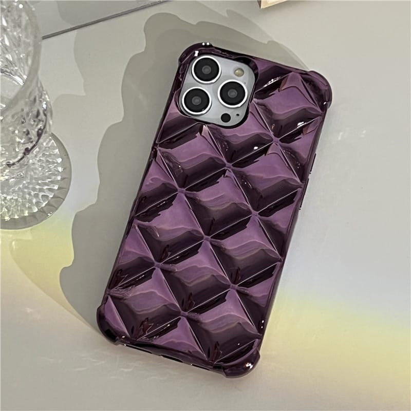 Glossy Diamond Pattern Grid Luxury Cover iPhone cover – JustAndBest India