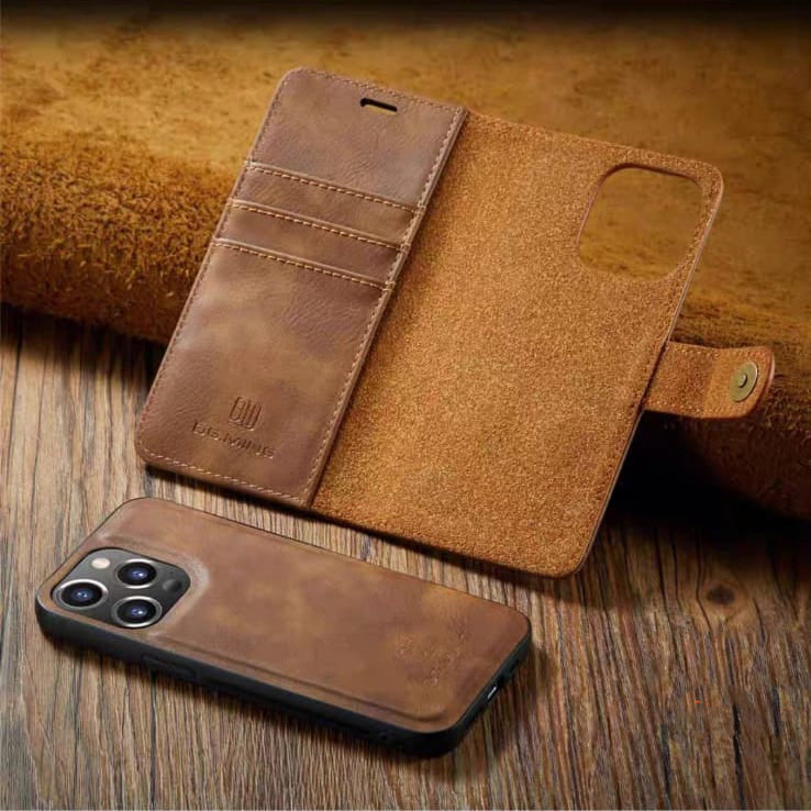 Two-In-One Wallet Style Premium Leather Luxury Flip Case iPhone cover – JustAndBest India