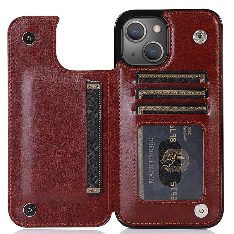 Luxury Wallet Style Premium Leather Case iPhone cover – JustAndBest India