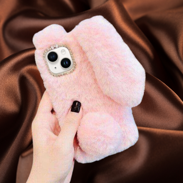 Luxury Bunny Rabbit Fur Plush Case iPhone cover – JustAndBest India