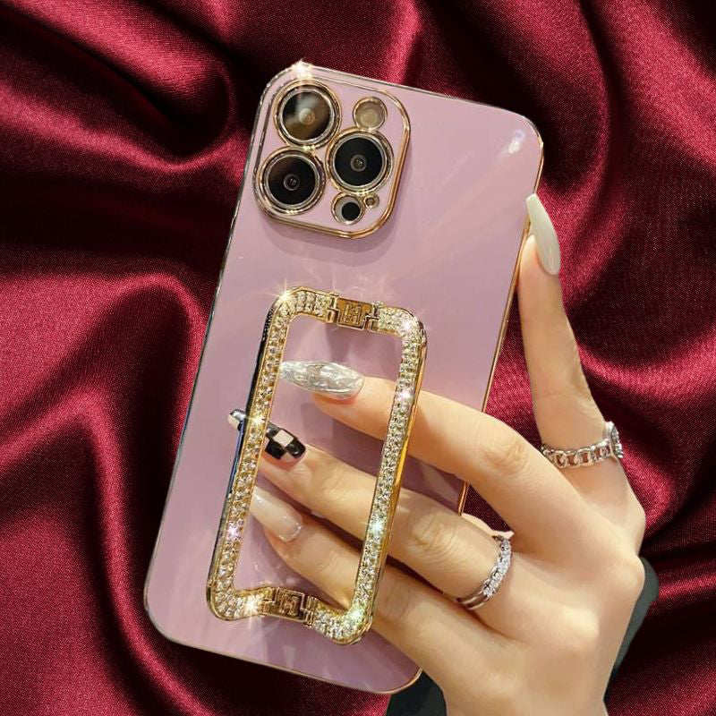 Diamond Rhinestones Gold Buckle Holder Cover – phone accessory by JustAndBest India