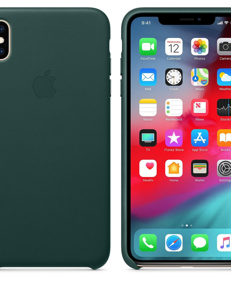 Forest Green Leather Cover for iphone XS Max