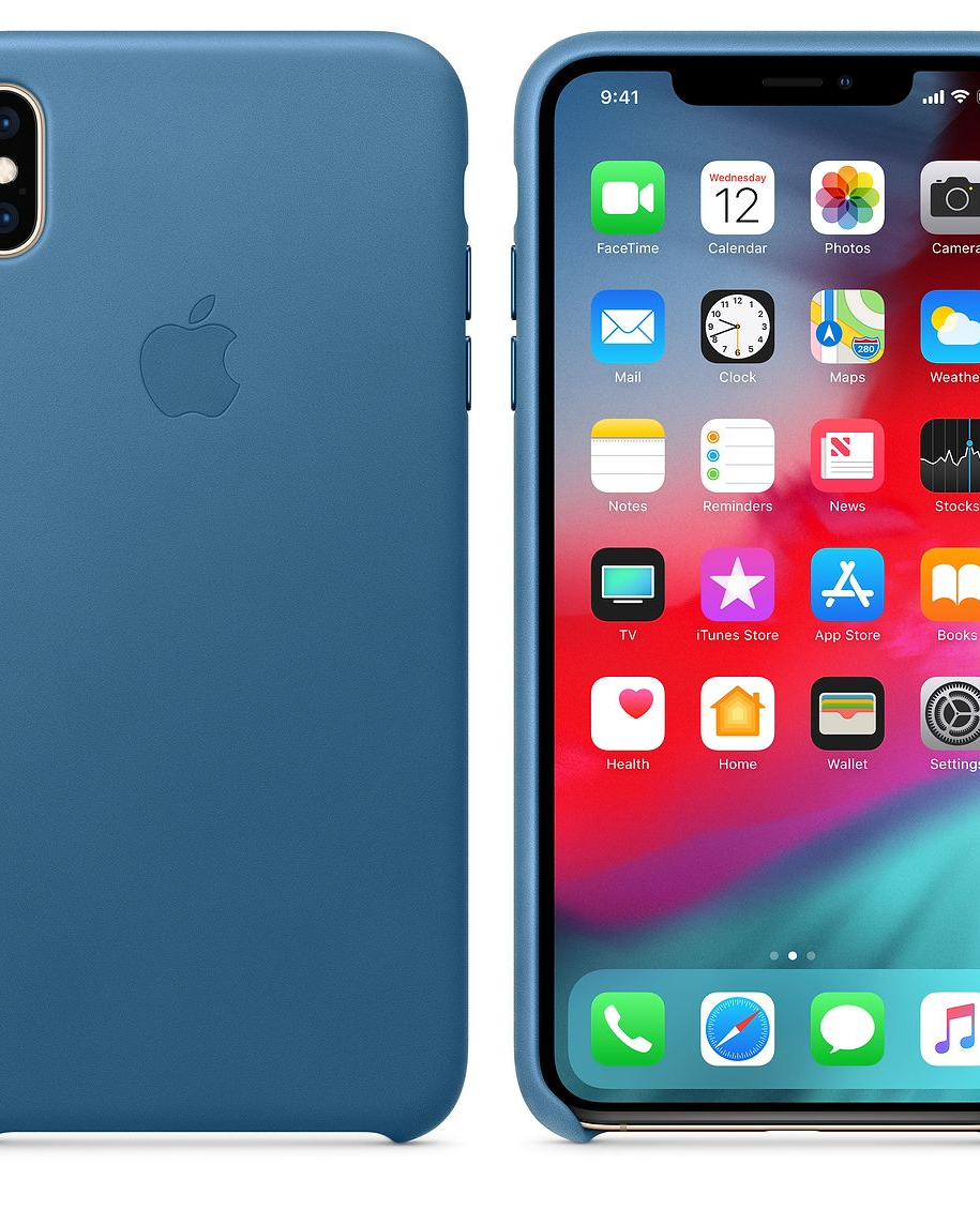 Blue Leather Cover for iphone xs max