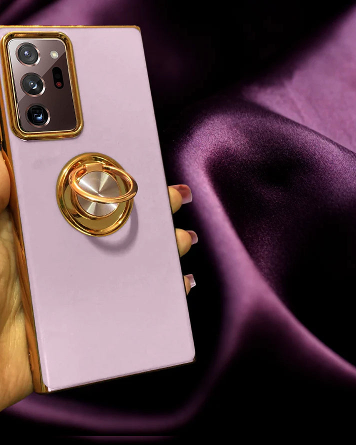 Purple Gold Electroplated Ring Holder Samsung Note 20  Cover