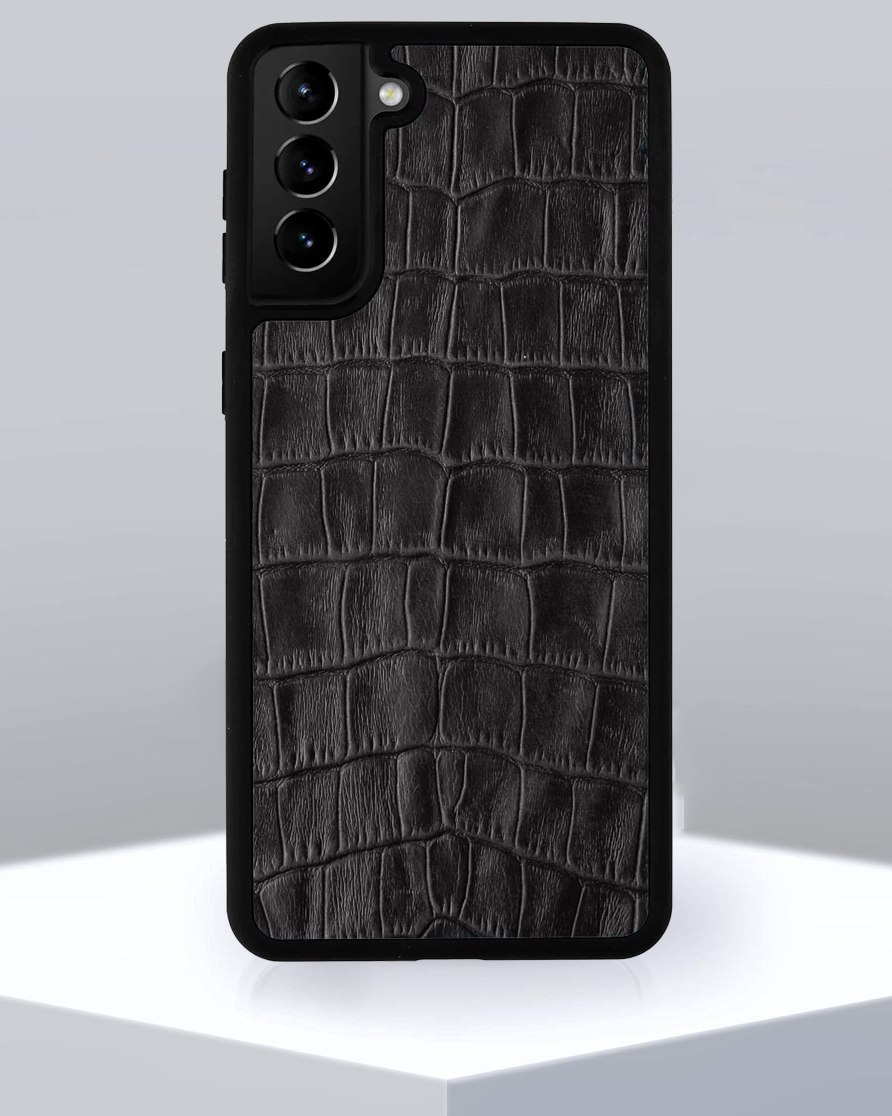 Black Leather Cover for Samsung S21