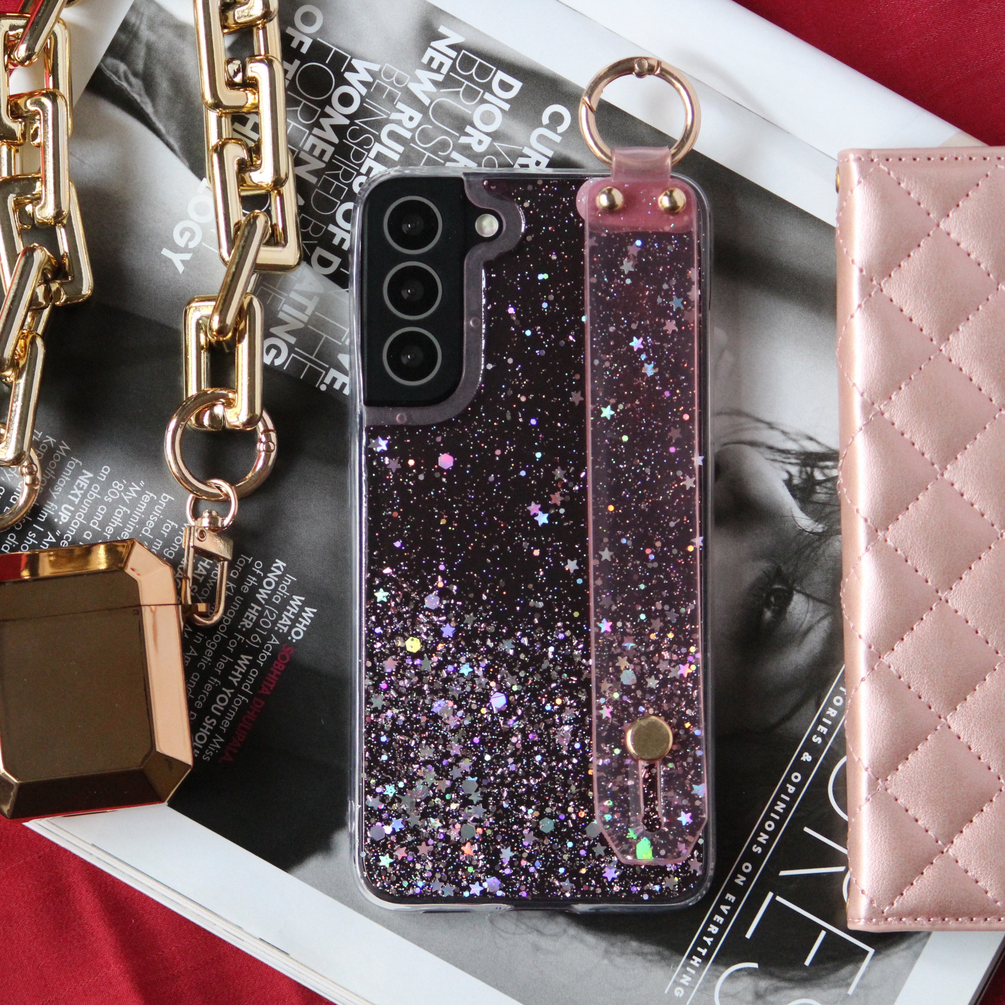 Bling Glitter Hand Strap Case for S22/ S21