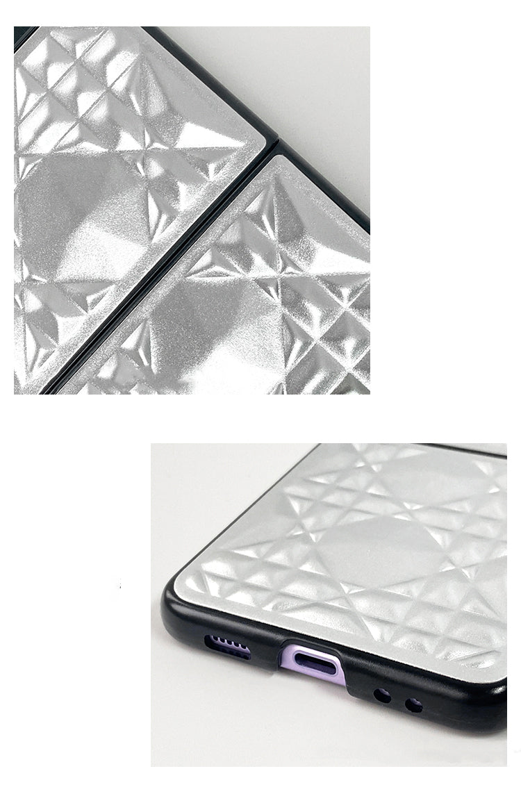 Royal 3D Diamond Pattern Grid Matte Silver Case iPhone cover – JustAndBest India