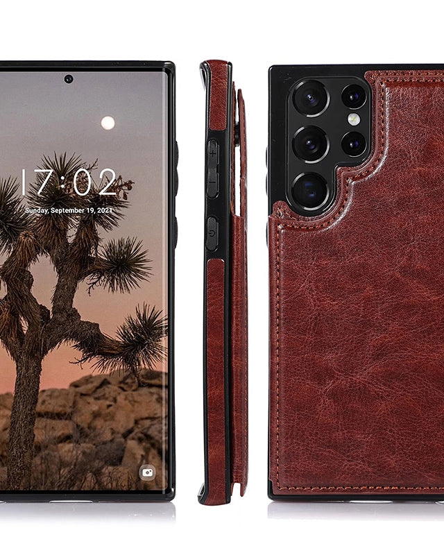 Luxury Wallet Style Premium Leather Cover iPhone cover – JustAndBest India
