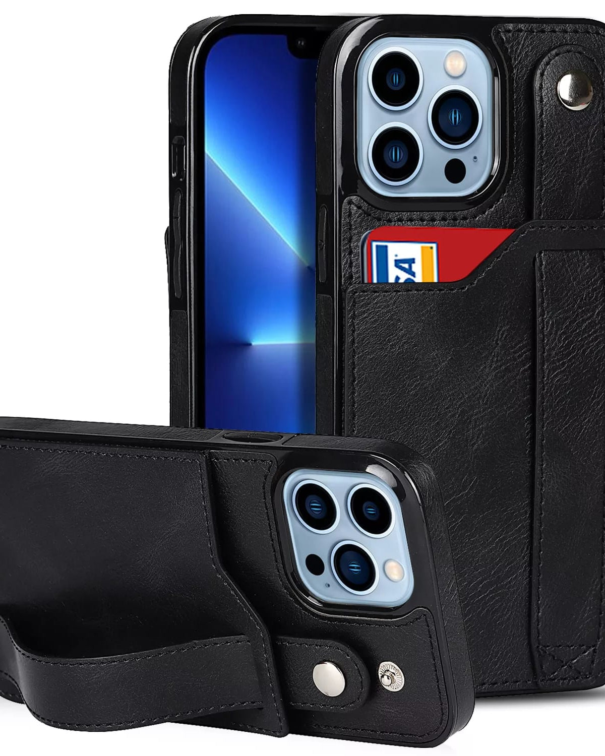 wallet style leather iphone 14 pro case