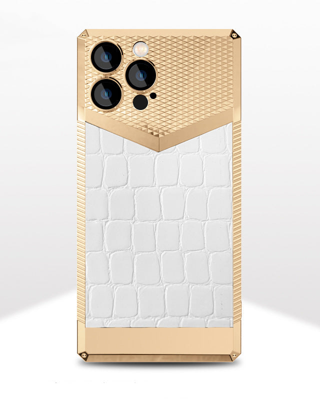 white leather iphone 14 case