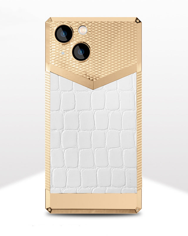 white Leather Luxury iphone 13 Cover