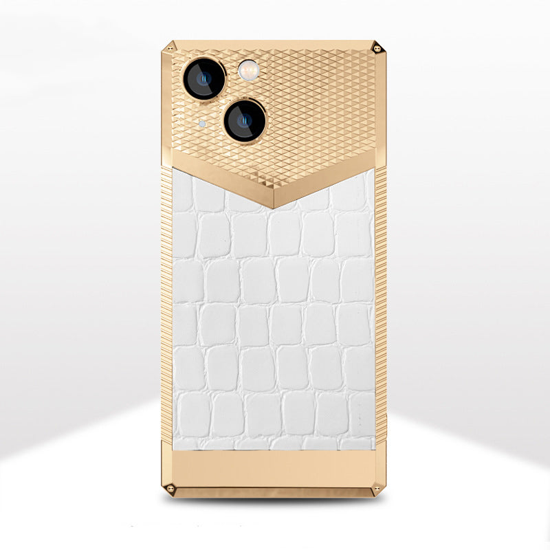 white Leather Luxury iphone 13 Cover