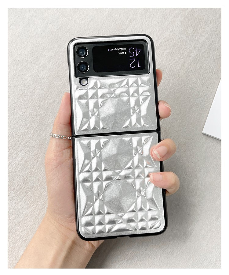 Royal 3D Diamond Pattern Grid Matte Silver Case iPhone cover – JustAndBest India