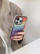 iPhone 12 case with rainbow glitter