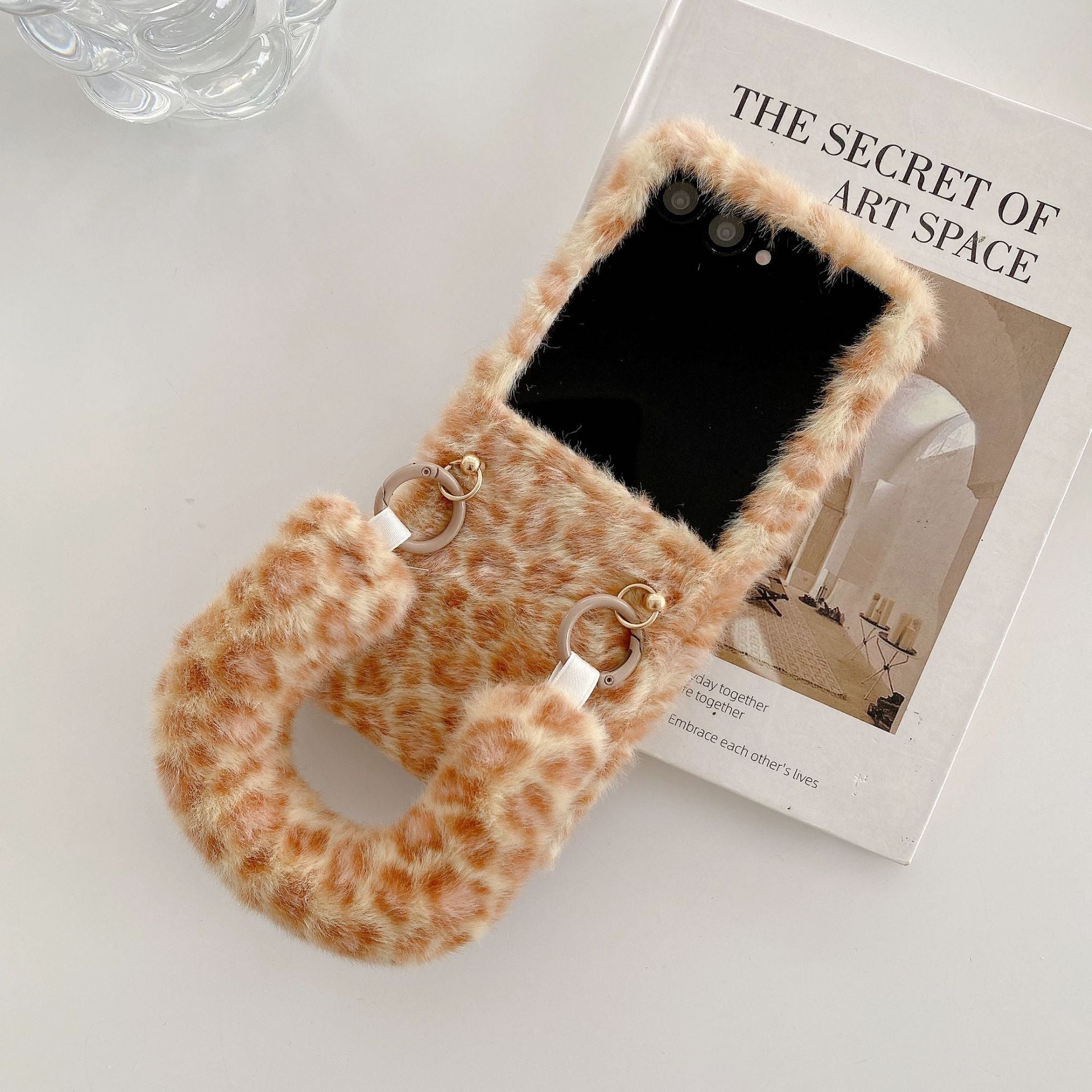 Samsung Galaxy Z Flip 5 Leopard Plush Loop Case - phone case