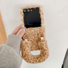Samsung Galaxy Z Flip 5 Leopard Plush Loop Case - case features