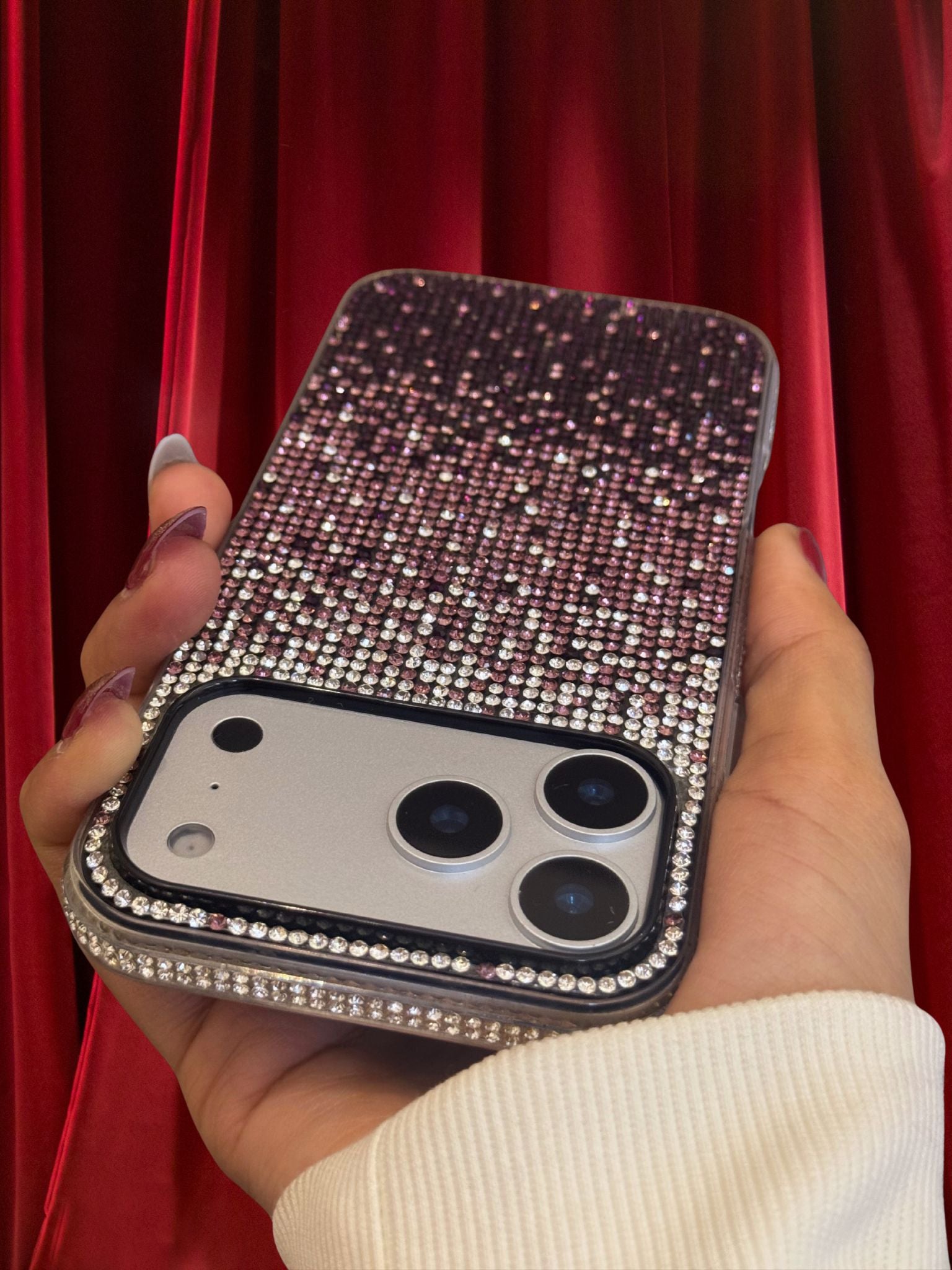 iPhone 17 Series Bling Gradient Rhinestones Cover