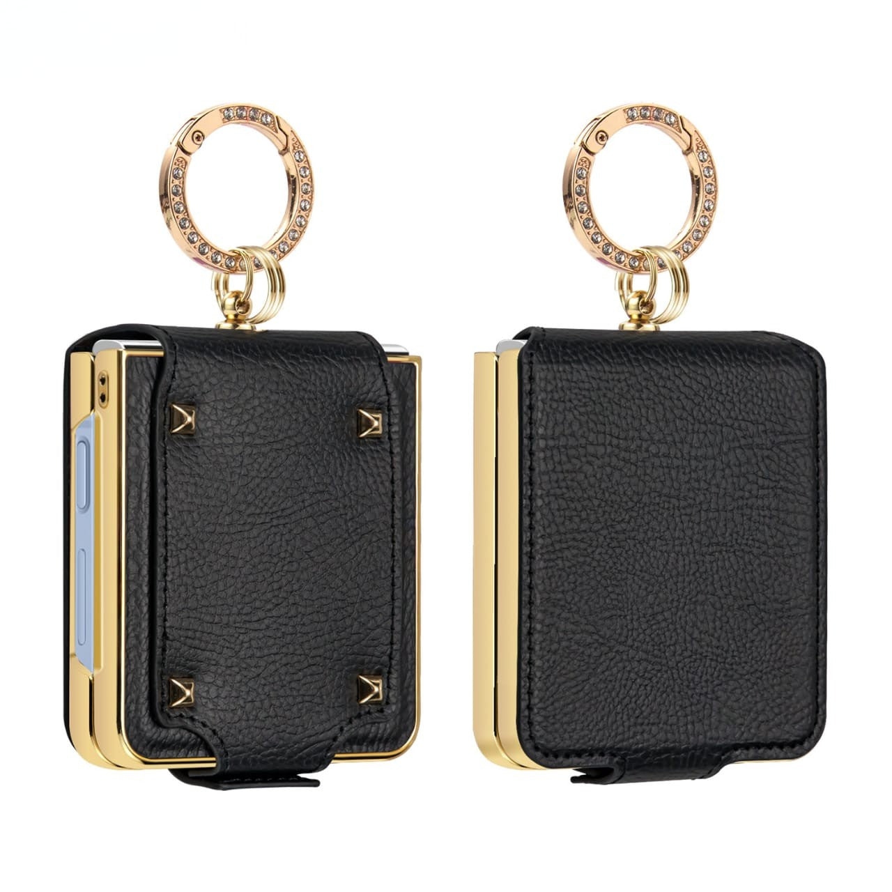 Ring Holder Gold Electroplated Premium Leather Cover – phone accessory by JustAndBest India