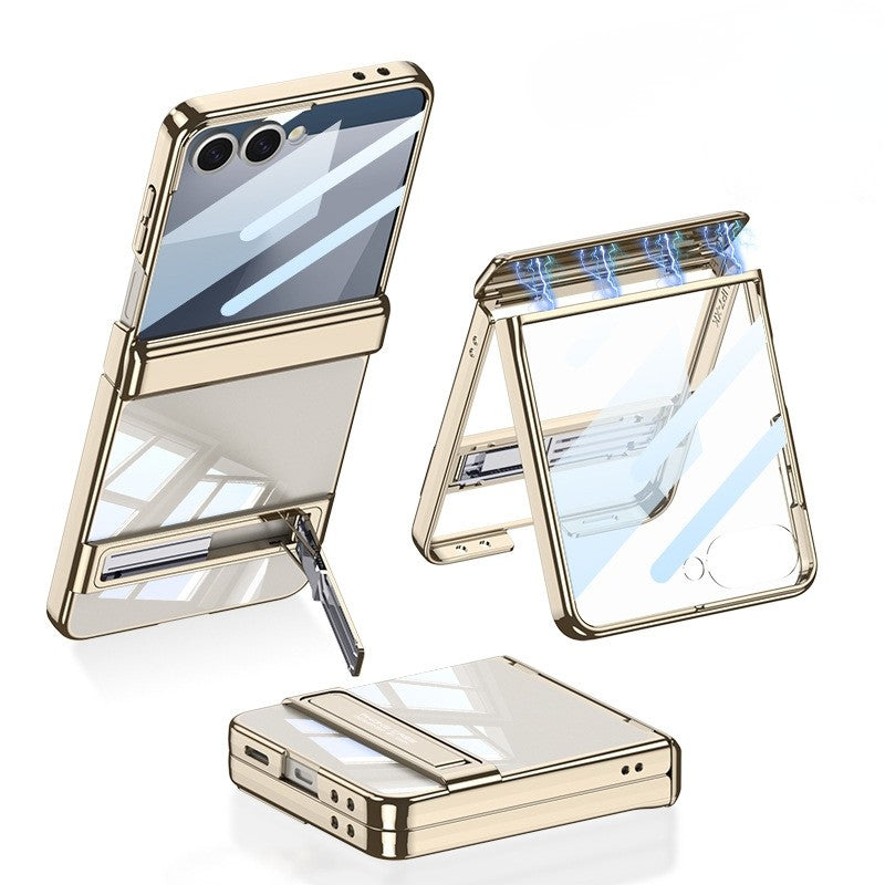 Samsung Galaxy Z Flip 7 Gold Electroplated Stand Cover() - case features