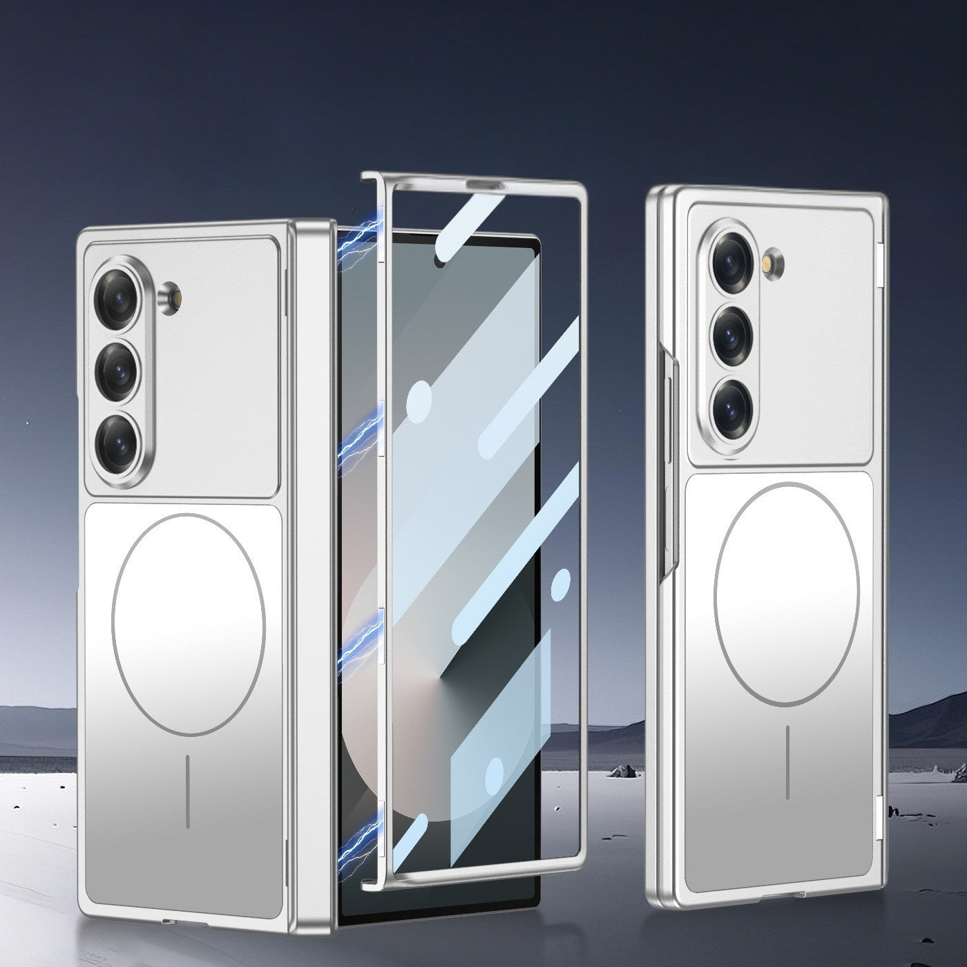 Samsung Galaxy Z Fold 6 Fold — Chrome Finish Case Front - protective case detail