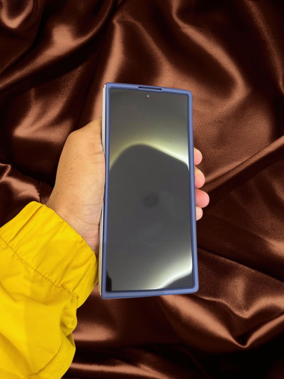Samsung Galaxy Z Fold 3 Sapphire Blue Diamond Stones Cover - slim profile