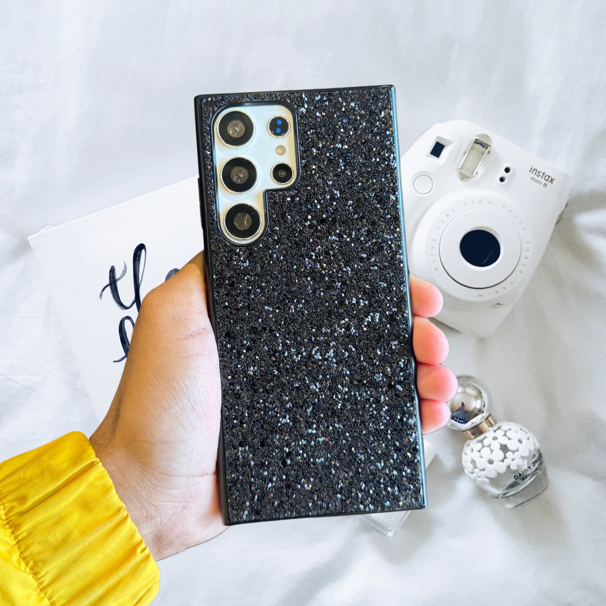 Elegant Black Glitter Bling Sequin Cover iPhone cover – JustAndBest India