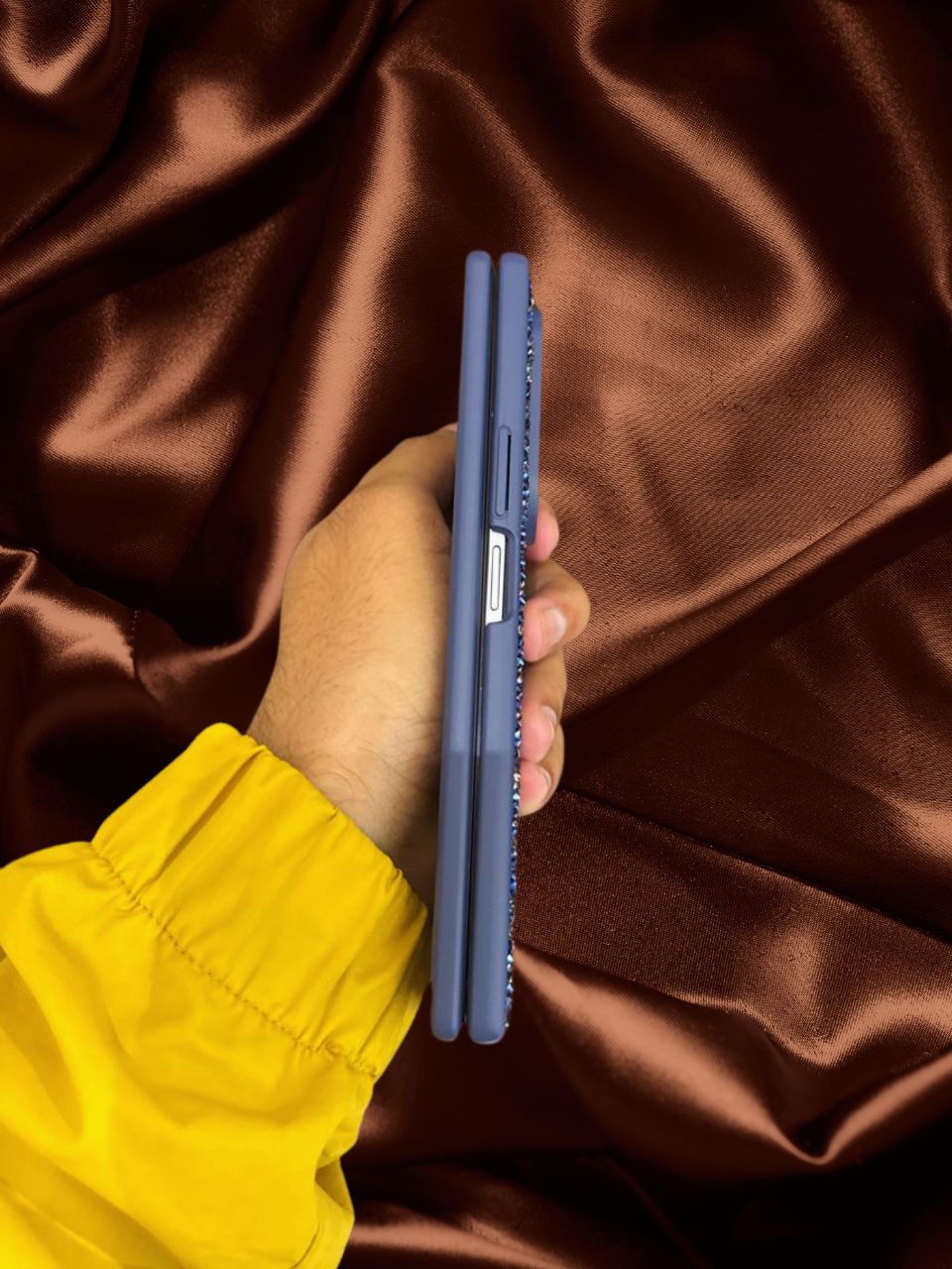 Samsung Galaxy Z Fold 3 Sapphire Blue Diamond Stones Cover - lifestyle
