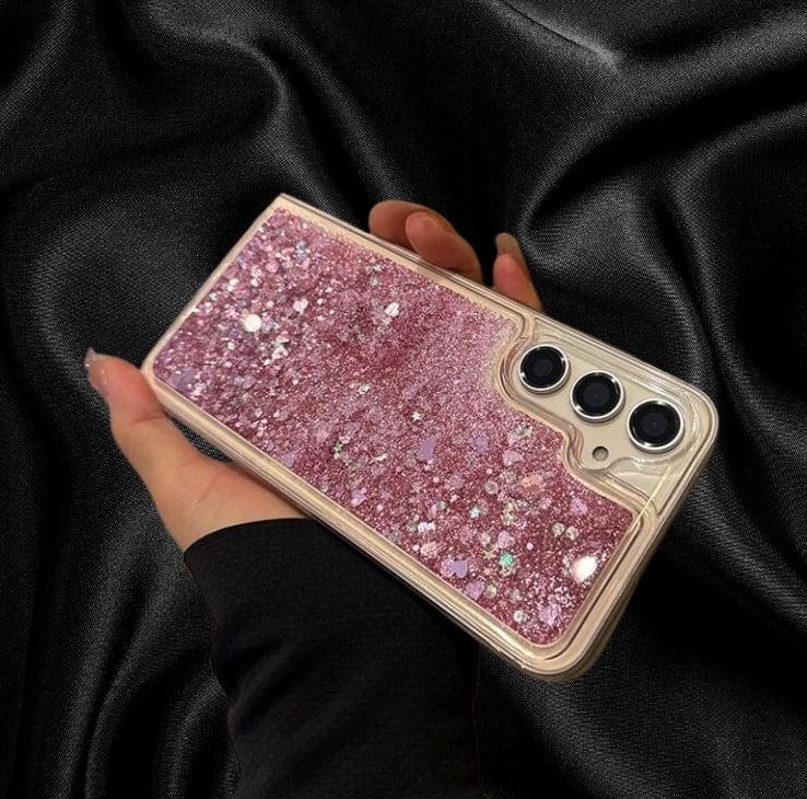Samsung Galaxy A26 Moving Hearts Glitter Quicksand Cover - slim profile