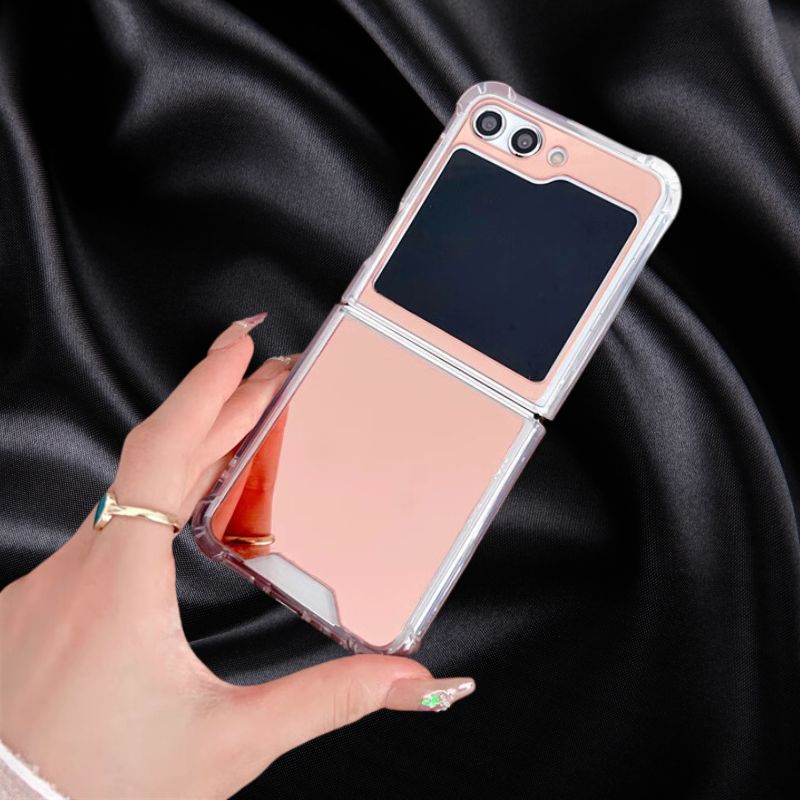 Samsung Galaxy Z Flip 5 Rose Gold Mirror Shockproof Cover