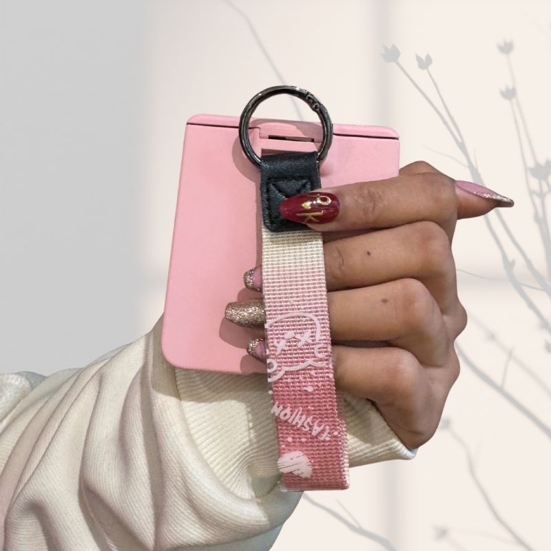 Samsung Galaxy Z Flip 7 Pink Matte Strap Cover() - lifestyle