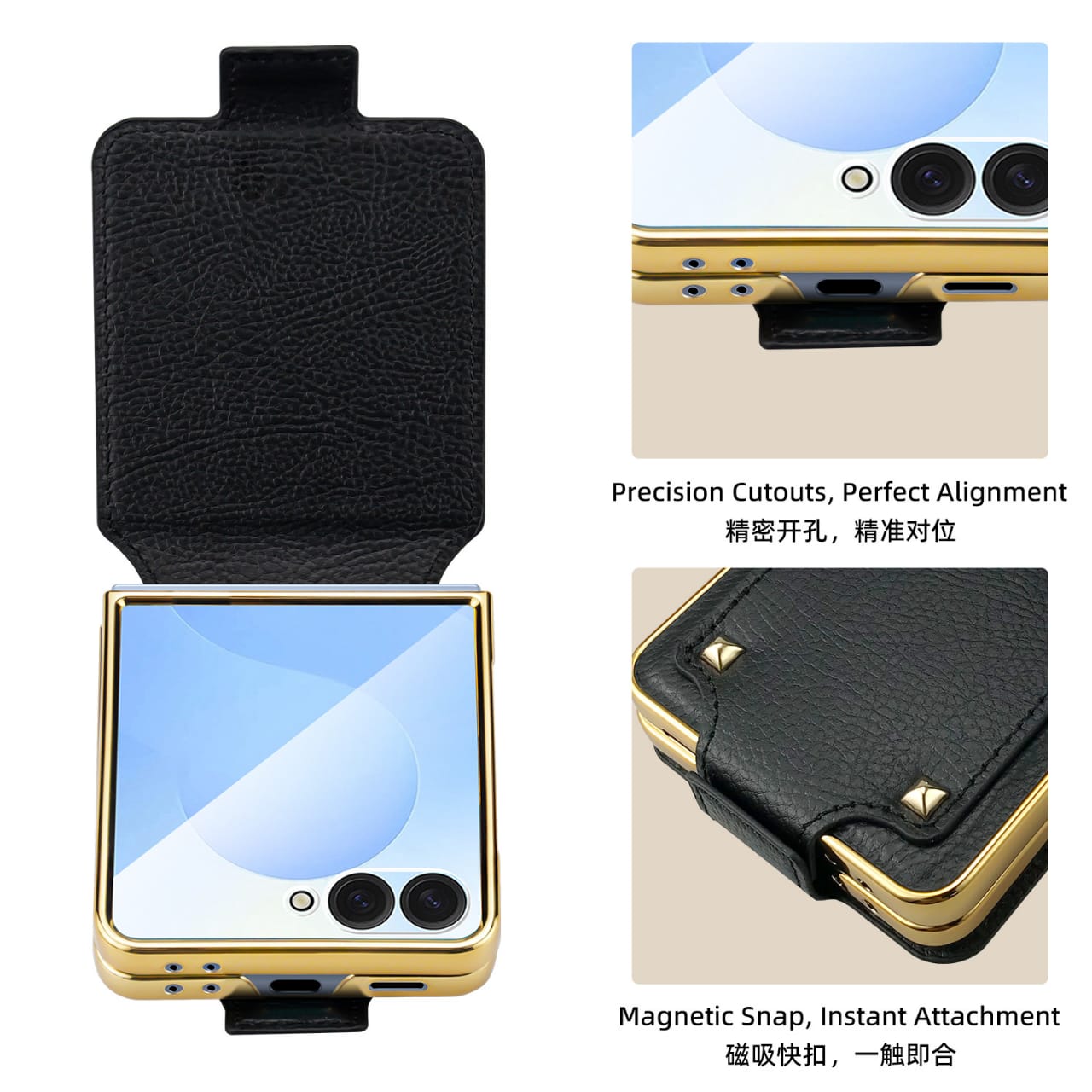 Ring Holder Gold Electroplated Premium Leather Cover – phone accessory by JustAndBest India