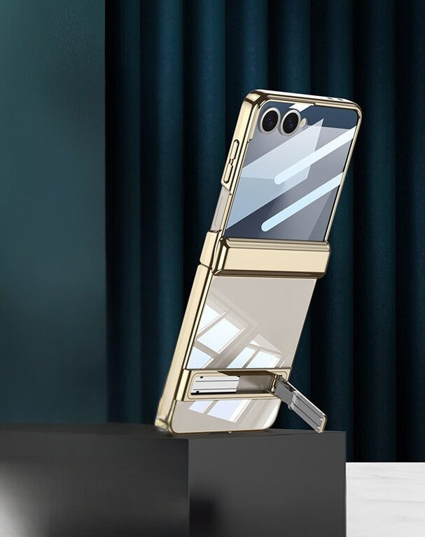 Samsung Galaxy Z Flip 7 Gold Electroplated Stand Cover()