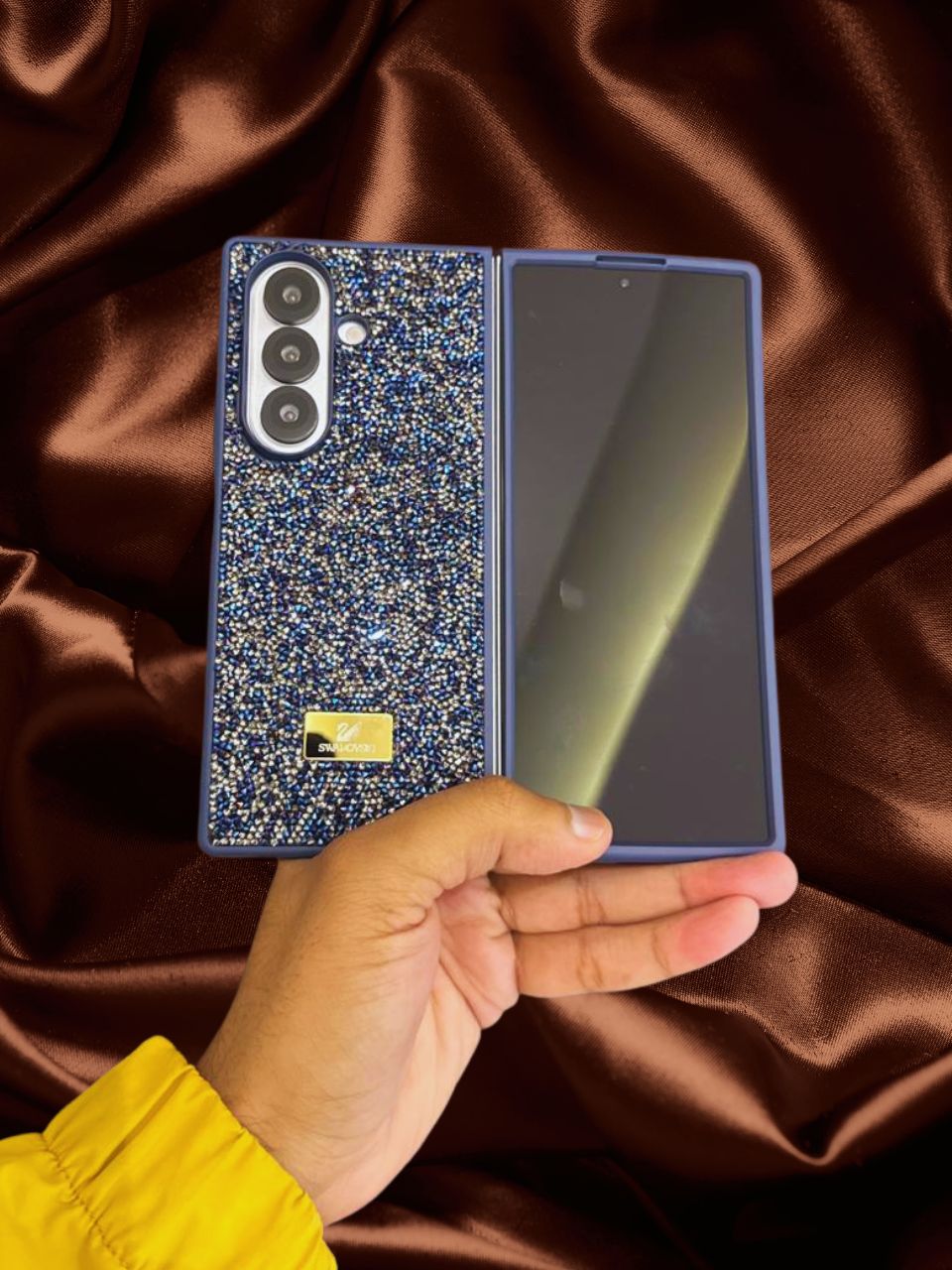 Samsung Galaxy Z Fold 3 Sapphire Blue Diamond Stones Cover - colour options