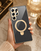 Samsung Galaxy S22 Ultra Gold Plated Protection Transparent Glass Cove - phone case