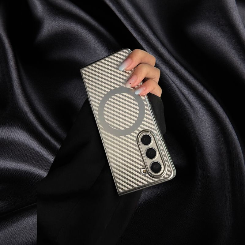 Samsung Galaxy Z Fold 3 Silver Electroplated Matte Transparent Case