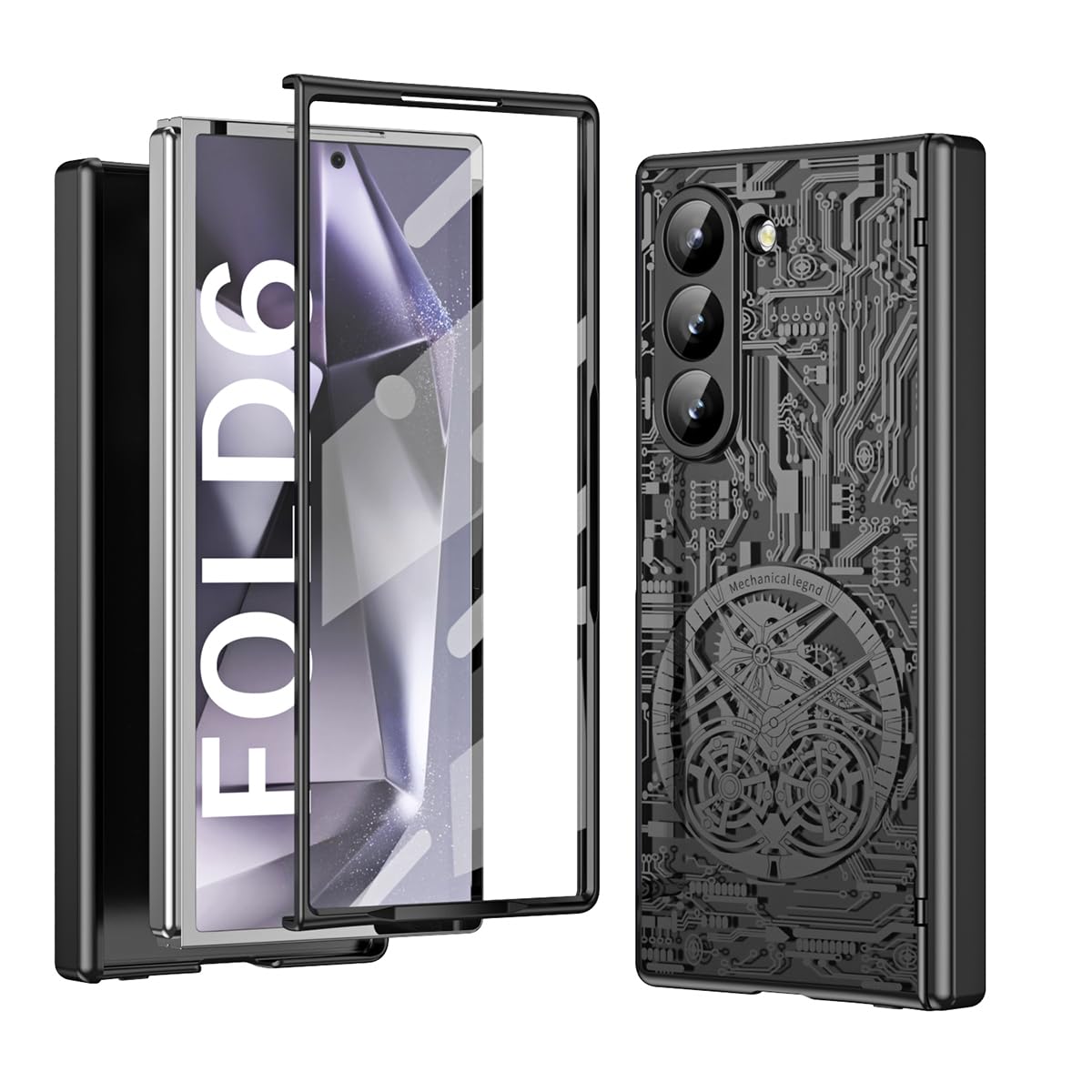 Samsung Galaxy Z Fold 6 Electroplated Circuit Transparent Cover (and H - colour options