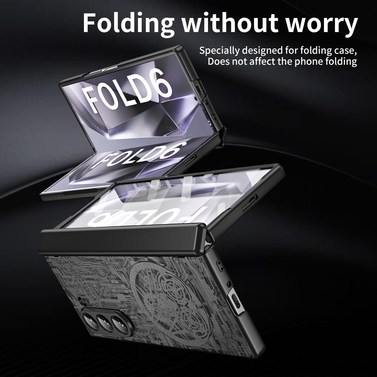 Samsung Galaxy Z Fold 6 Electroplated Circuit Transparent Cover (and H - phone case
