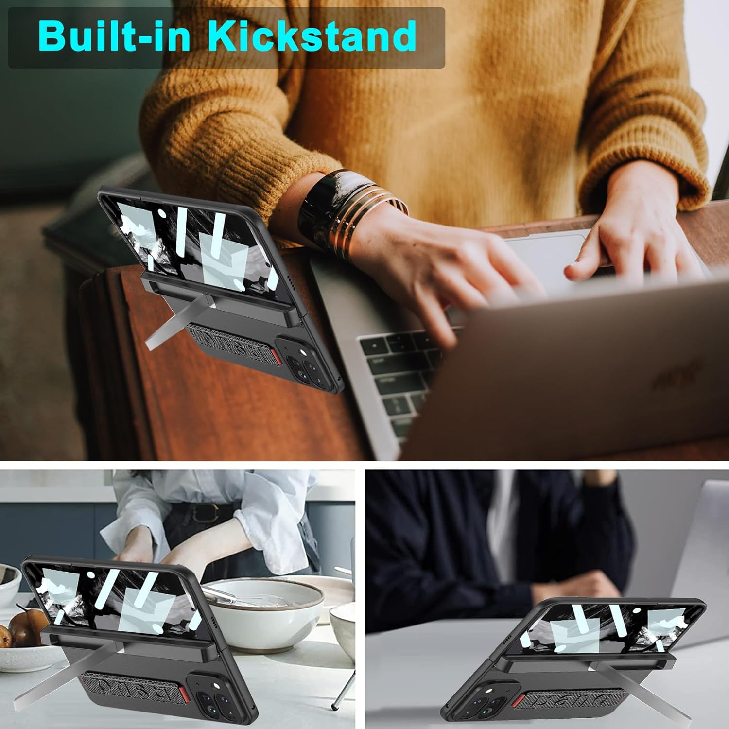 Jet Black Hand Strap Cover (with Front Glass) iPhone cover – JustAndBest India