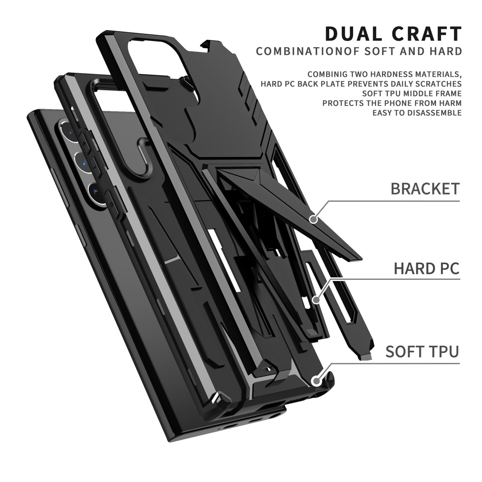 Jet Black Dual Layer Premium Armour Case iPhone cover – JustAndBest India