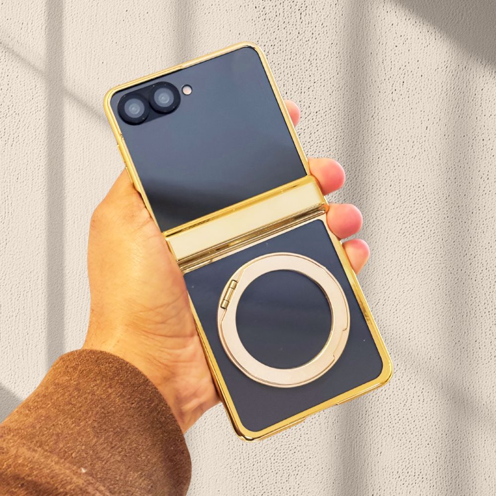 Samsung Galaxy Z Flip 7 Gold Electroplated Ring Stand Cover() - colour options