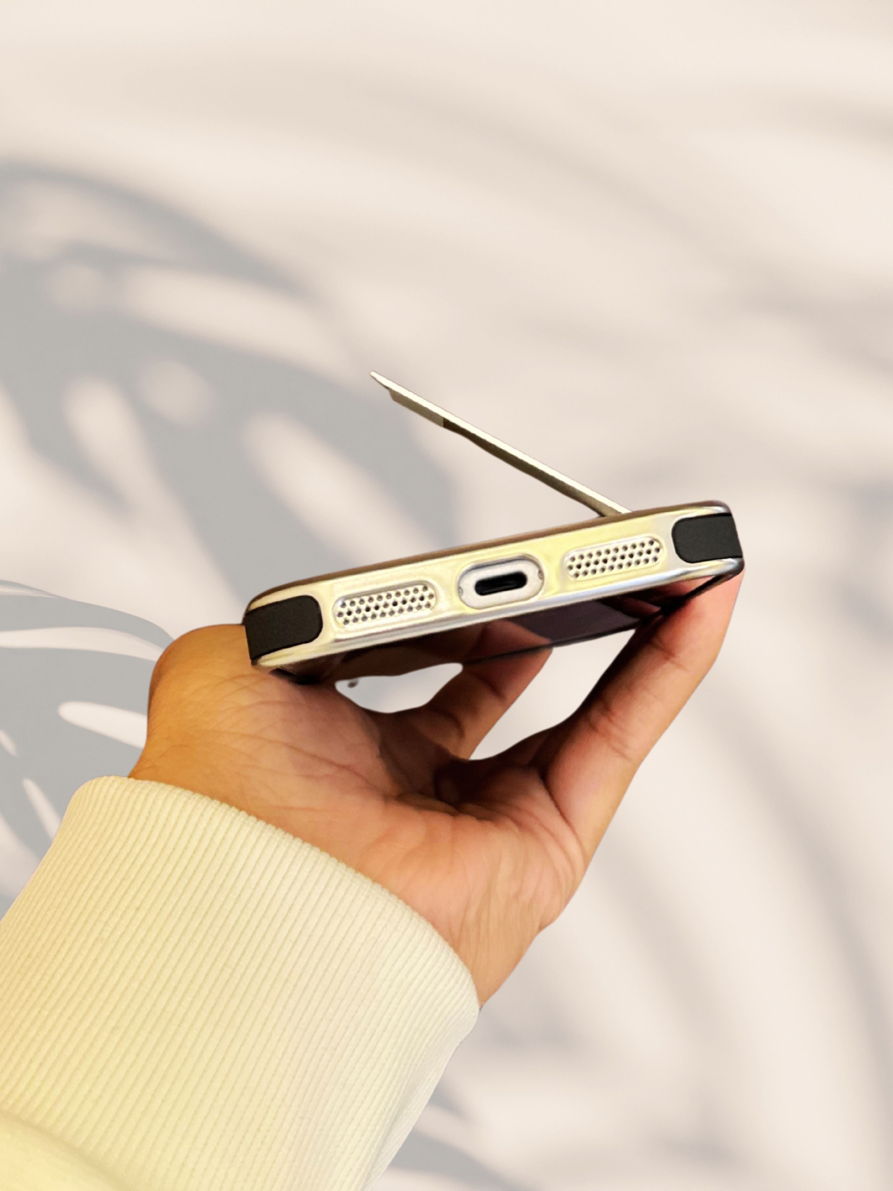iPhone 17 Series Alcantara Leather Kickstand Cover - lifestyle