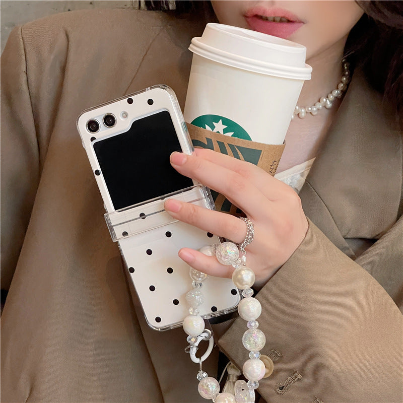 Samsung Galaxy Z Flip 5 Polka Dots Matte Cover(with )