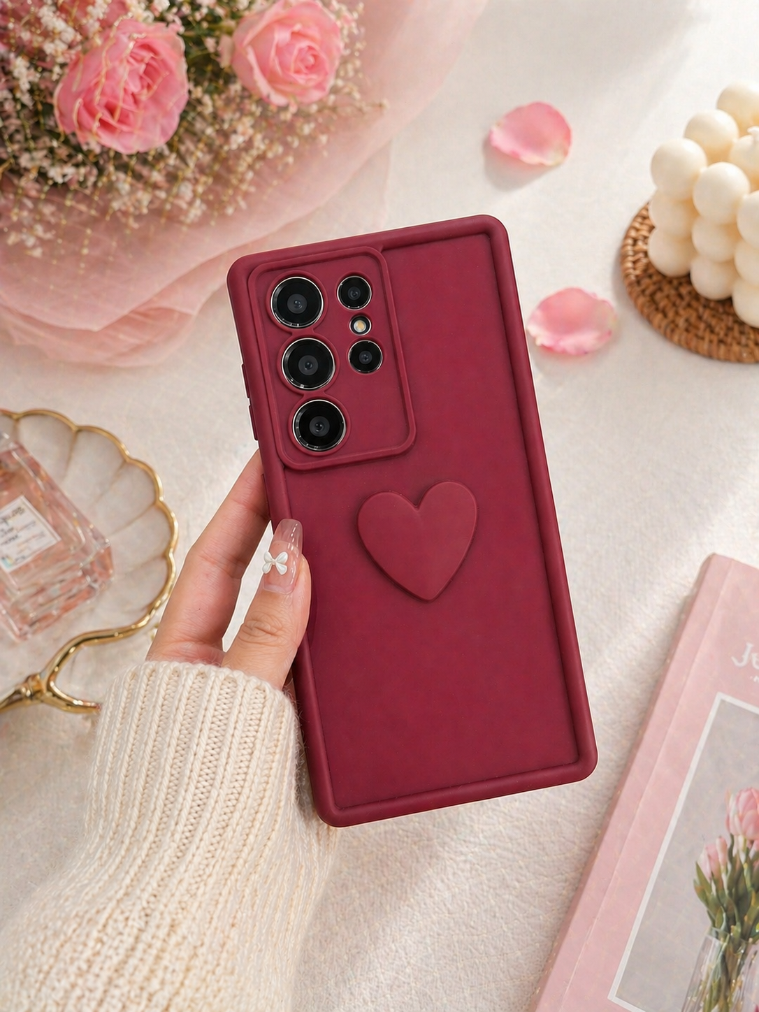 Samsung Galaxy S26 Series 3D Heart Matte Cover - colour options