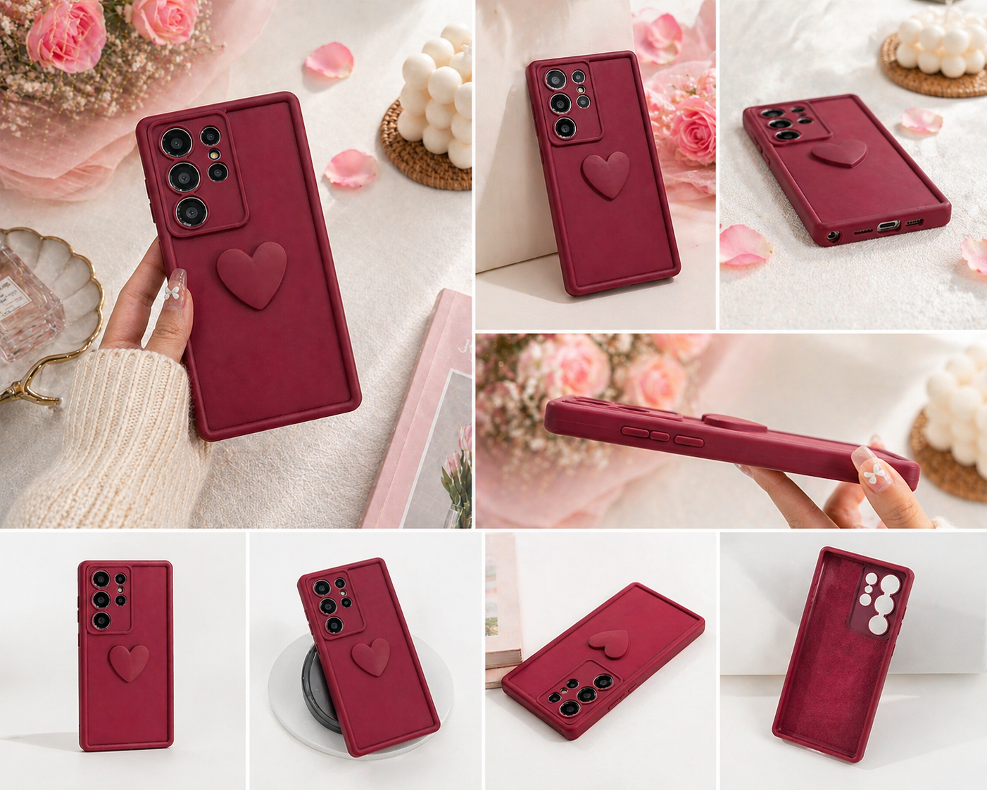 Samsung Galaxy S26 Series 3D Heart Matte Cover - phone case