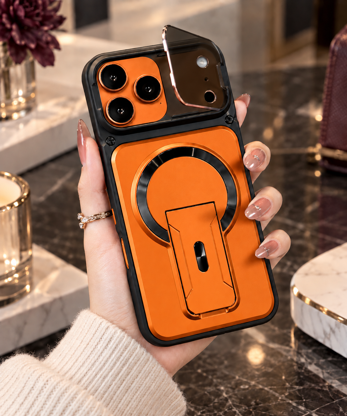 Luxury Lens Protection Kickstand Cover