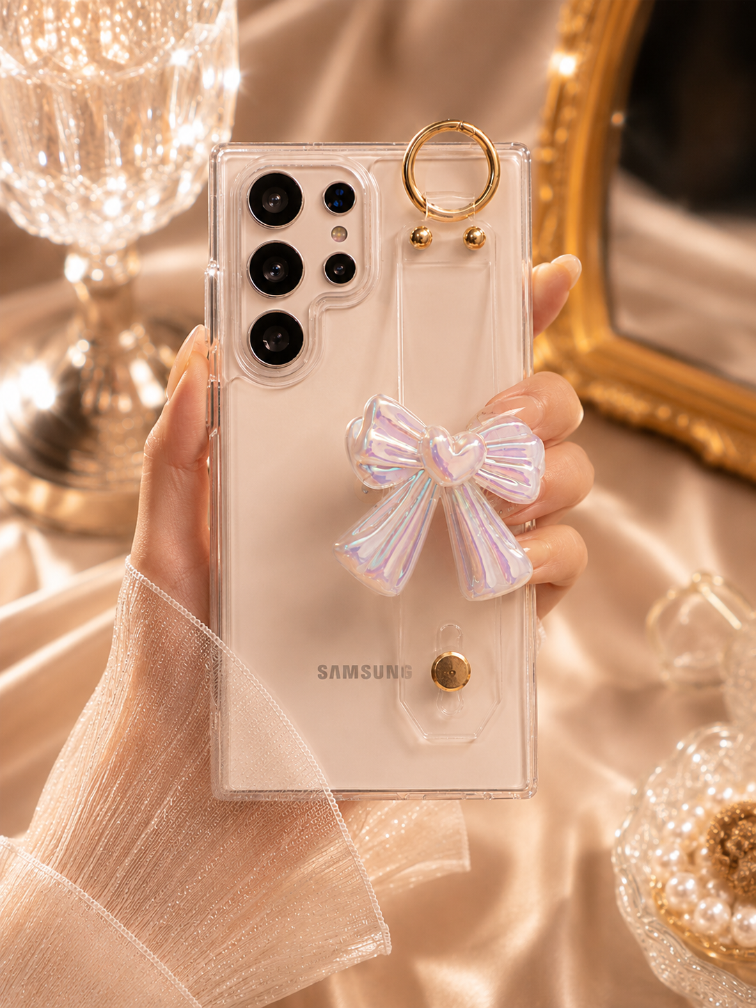 Samsung Galaxy S22 Series Bowknot Hand Strap Case | Designer Case