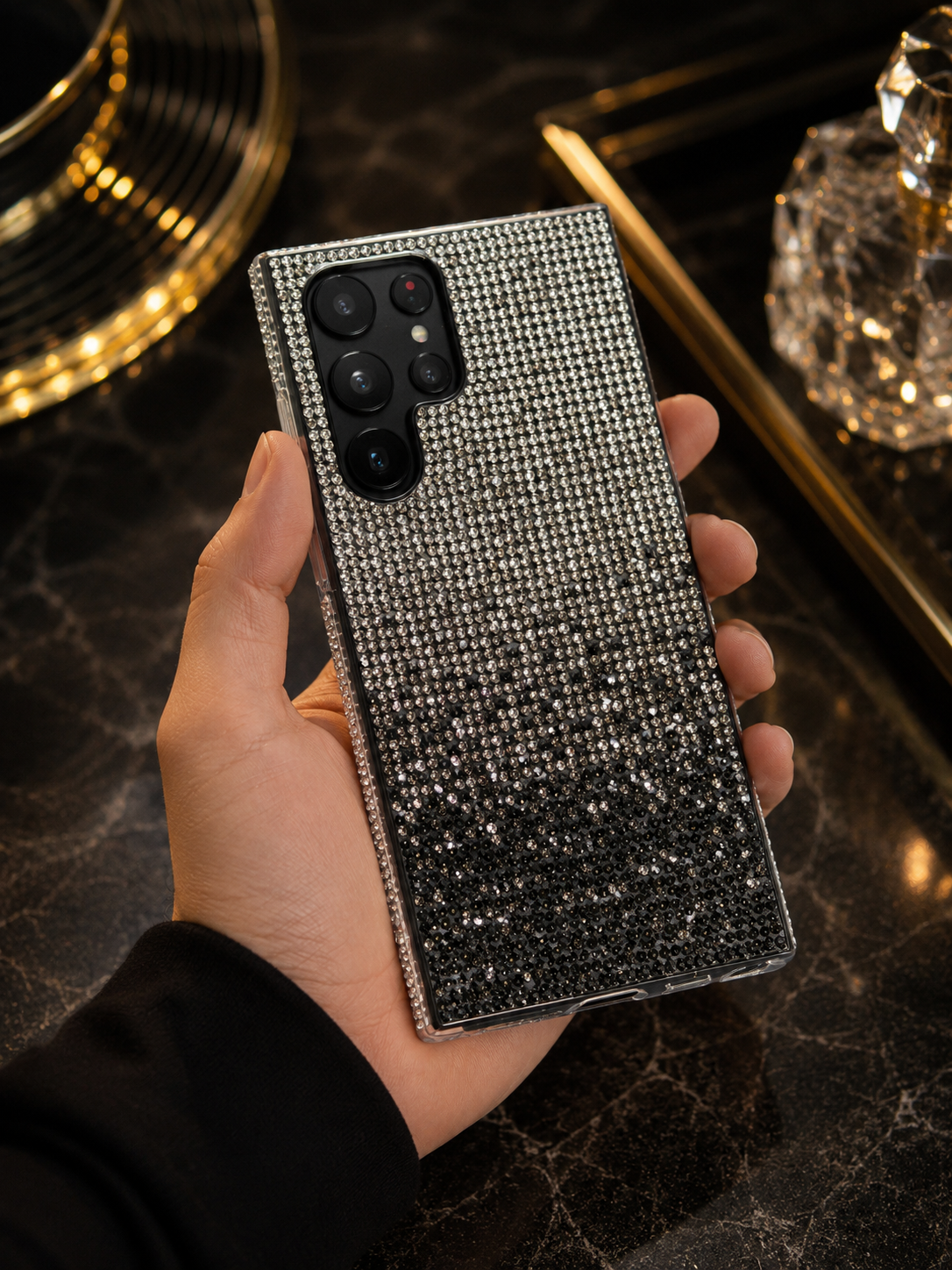 Samsung Galaxy S25 Series Bling Gradient Rhinestones Cover - protective case detail