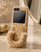 Samsung Galaxy Z Flip 5 Leopard Plush Loop Case - protective case detail